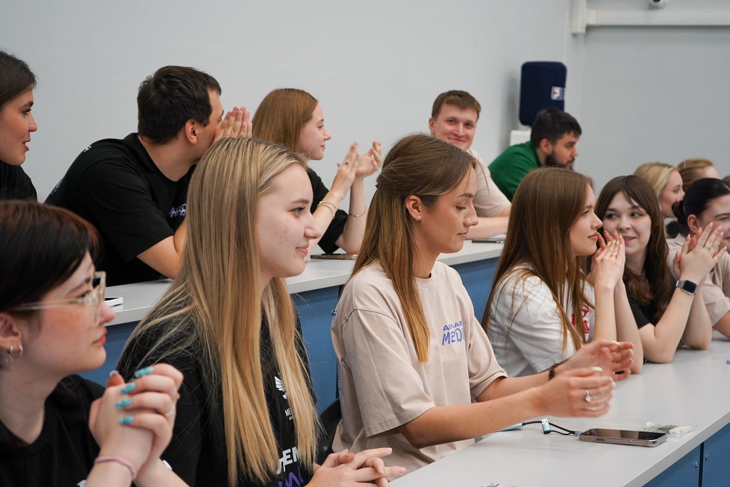 Members of the student media center "TSUNAMI | DerzhavaMedia" met with Rector Pavel Moiseev